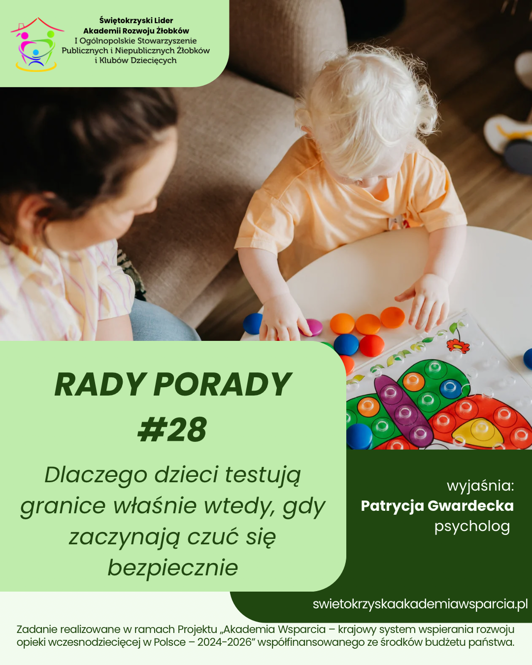 RADY PORADY #28 – Dlaczego dzieci testują granice właśnie wtedy, gdy zaczynają czuć się bezpiecznie